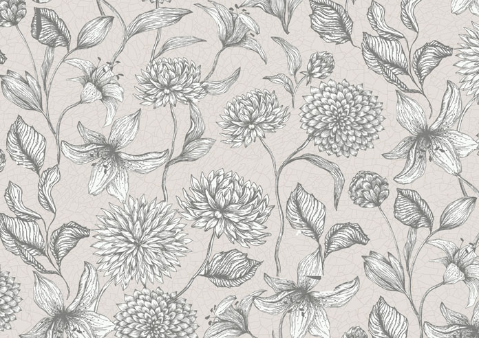 Floral Outlines, Ivory Cream - Twist&Fit Roller Blind - Image 6